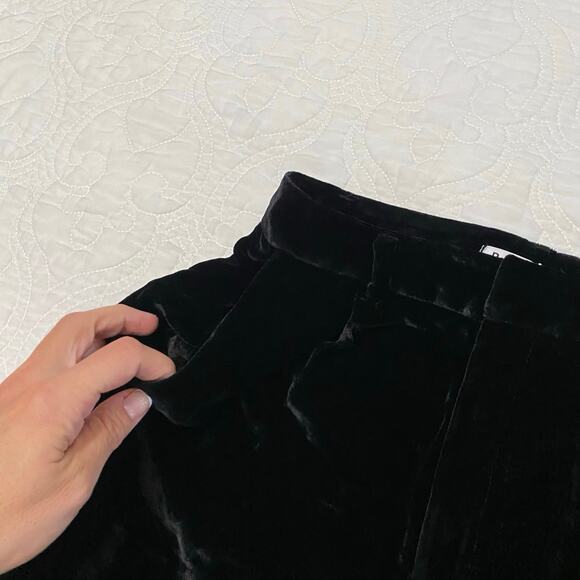 Reformation Wes Velvet Pants Black Women’s Size 2 Petite 29 Inseam Holiday - Picture 8 of 12